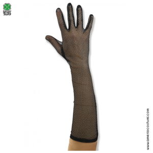 Schwarze Netzhandschuhe - 45 cm