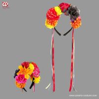 Cerchietto Fiori con Nastri Dia de los Muertos