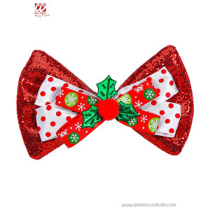 Red Glitter Christmas Bow Tie