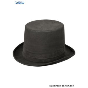 Gray velvet top hat