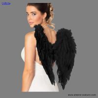 Asas de Anjo em penas 50x50 cm Pretas