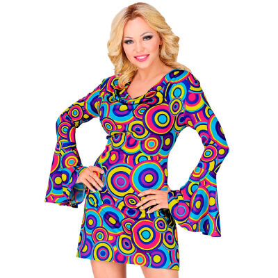 70s Groovy Style Bubbles Blue
