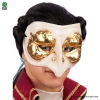 Demi-masque avec nez blanc doré