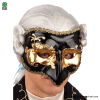 Máscara Meia Face com Nariz Preto Dourado