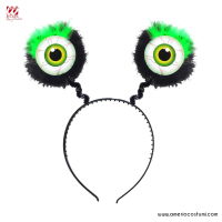 Tiara de Olhos com Penas Verdes
