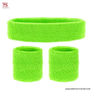 Fluoreszierendes Stirnband und Armband Set Grün