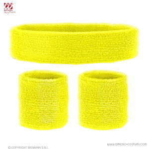 Fluoreszierendes Stirnband und Armband Set - Gelb