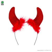 Tiara de diabo em tecido glitter