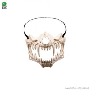 Skelett-Kiefermaske mit scharfen Zähnen 