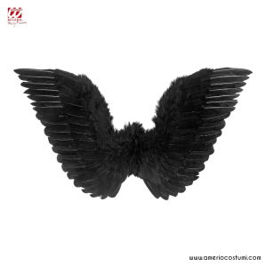 Schwarze gefiederte Flügel 86x31 cm