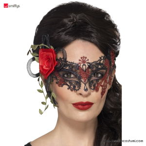 Day of the Dead Metal Filigree Black Mask