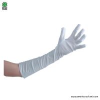 Luvas brancas elásticas 38 cm