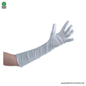 White stretch gloves 38 cm