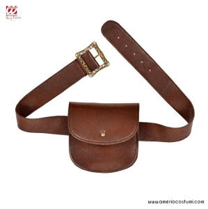 Belt with imitation leather pouch 