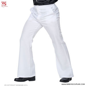 White 70s flared trousers
