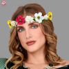Diadema floral com laço mod A