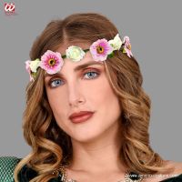 Diadema floral com laço mod B