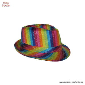 Pailletten Regenbogen Hut 