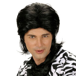 Black Wet Look Men's Wig