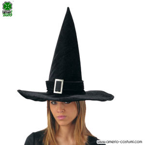Pălărie de vrăjitoare din catifea neagră