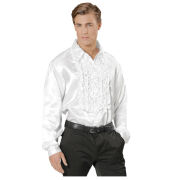 Camisa Moda Disco Años 70 Blanca