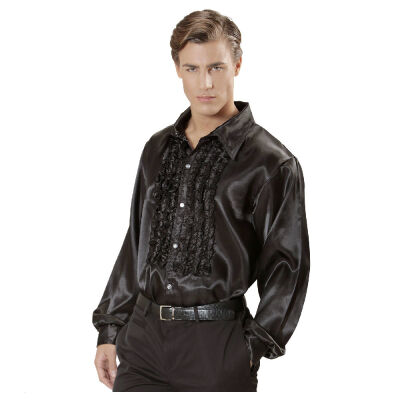 Camicia Disco Anni 70 Fashion Nera