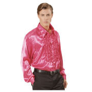 70er Jahre Disco Mode Hemd Rosa