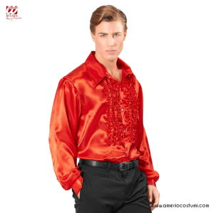 Camicia Disco Anni 70 Fashion Rossa