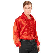 Chemise Mode Disco Années 70 Rouge