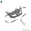 Maschera in metallo nera con strass v3