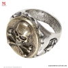 Anillo de calavera con huesos cruzados