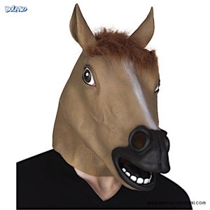 Masque de cheval marron