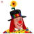 Black Sunflower Clown Hat 