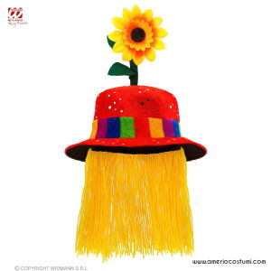 Pălărie de Clovn Roșie cu Floare-Soare 