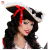 Tricorn Hat with Lace Finish and Red Bow