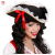 Tricorn Hat with Lace Finish and Red Bow