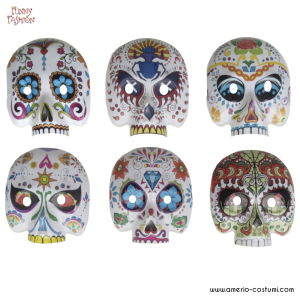 Maschera Dia de Los Muertos plastica