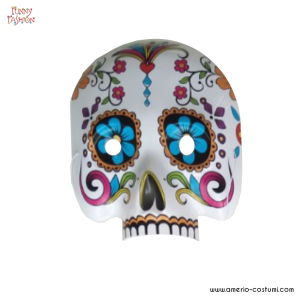 Maschera Dia de Los Muertos plastica