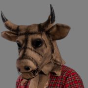 Máscara de toro de horror de yute
