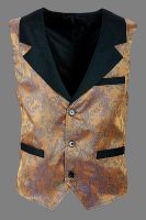 Vintage Braune Jacquard Weste