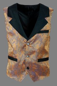 Vestă vintage maro jacquard