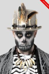 Sombrero Voodoo gris envejecido