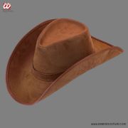 Chapeau de cowboy en suédine marron