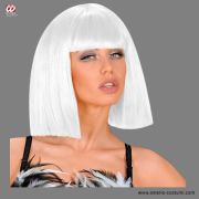 Peluca corta de showgirl blanca