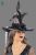 Witch Hat with Flowers, Feathers and Veil 40 cm