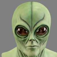 Máscara alien verde con cuello
