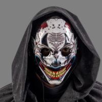 Máscara de diablo con decoraciones luminosas