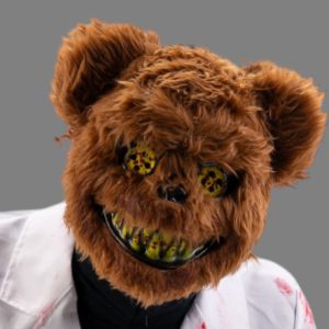 Horror Bear Mask in Plastic with Plush  