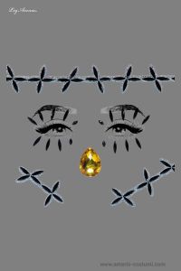 Stitches Adhesive Face Jewels Sticker