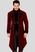 Manteau Gothique Velours Bordeaux